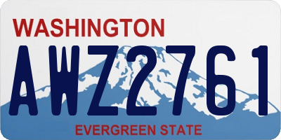 WA license plate AWZ2761