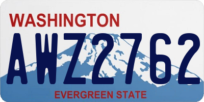 WA license plate AWZ2762