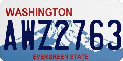 WA license plate AWZ2763