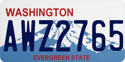 WA license plate AWZ2765