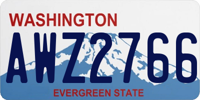 WA license plate AWZ2766
