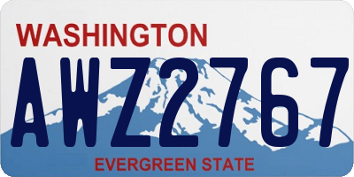 WA license plate AWZ2767