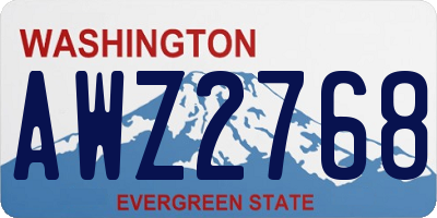 WA license plate AWZ2768