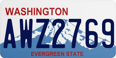 WA license plate AWZ2769