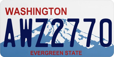 WA license plate AWZ2770