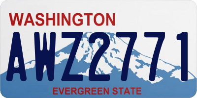 WA license plate AWZ2771