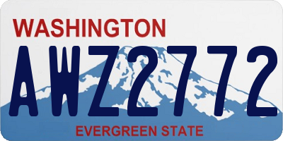 WA license plate AWZ2772