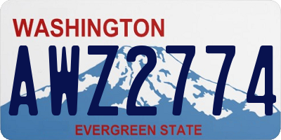 WA license plate AWZ2774
