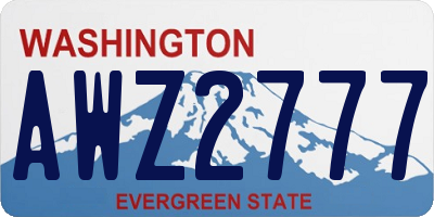 WA license plate AWZ2777
