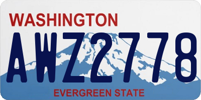 WA license plate AWZ2778