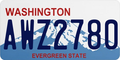 WA license plate AWZ2780