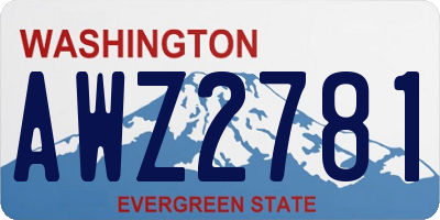 WA license plate AWZ2781