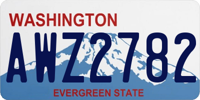 WA license plate AWZ2782