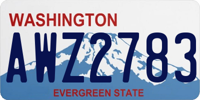 WA license plate AWZ2783