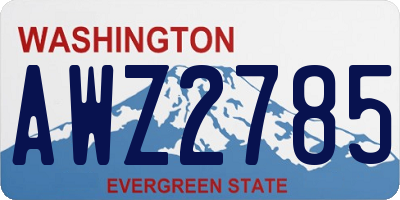 WA license plate AWZ2785