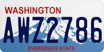 WA license plate AWZ2786