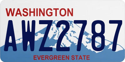 WA license plate AWZ2787