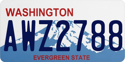 WA license plate AWZ2788