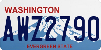 WA license plate AWZ2790
