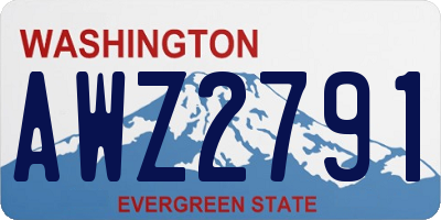 WA license plate AWZ2791