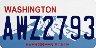 WA license plate AWZ2793