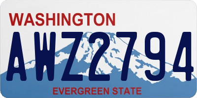 WA license plate AWZ2794