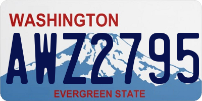 WA license plate AWZ2795