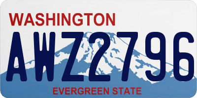 WA license plate AWZ2796