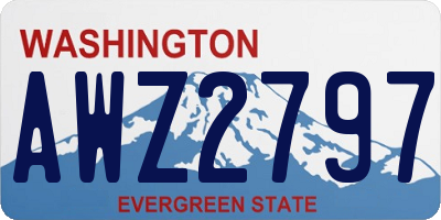 WA license plate AWZ2797