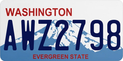 WA license plate AWZ2798