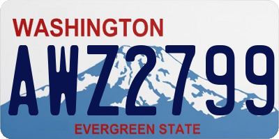 WA license plate AWZ2799