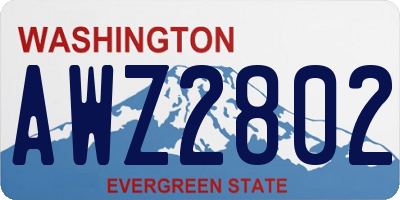 WA license plate AWZ2802
