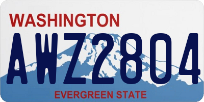 WA license plate AWZ2804