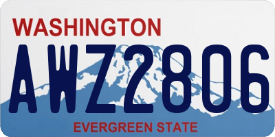 WA license plate AWZ2806