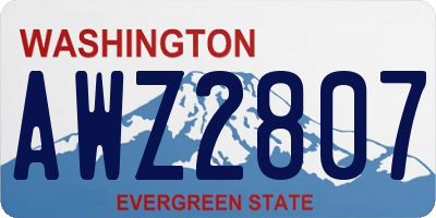 WA license plate AWZ2807