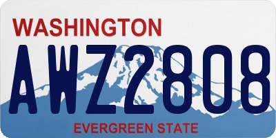 WA license plate AWZ2808