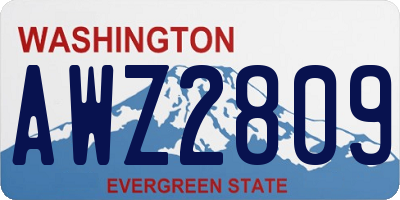 WA license plate AWZ2809