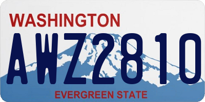 WA license plate AWZ2810