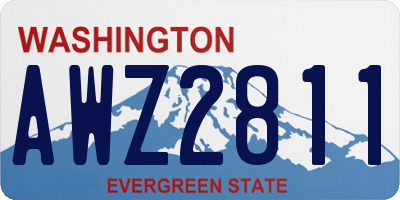 WA license plate AWZ2811