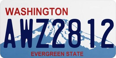 WA license plate AWZ2812