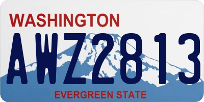 WA license plate AWZ2813