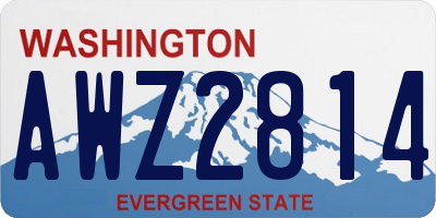 WA license plate AWZ2814