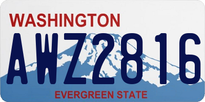 WA license plate AWZ2816