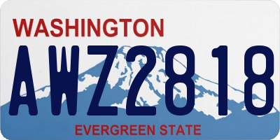 WA license plate AWZ2818