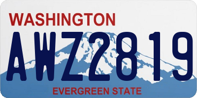 WA license plate AWZ2819