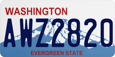 WA license plate AWZ2820