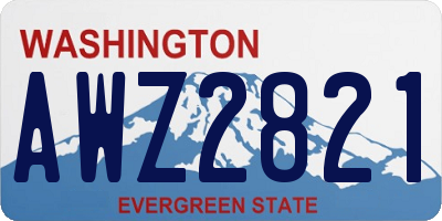 WA license plate AWZ2821