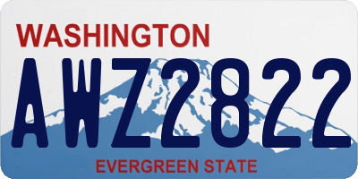 WA license plate AWZ2822