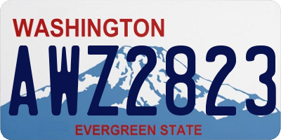 WA license plate AWZ2823