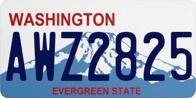 WA license plate AWZ2825